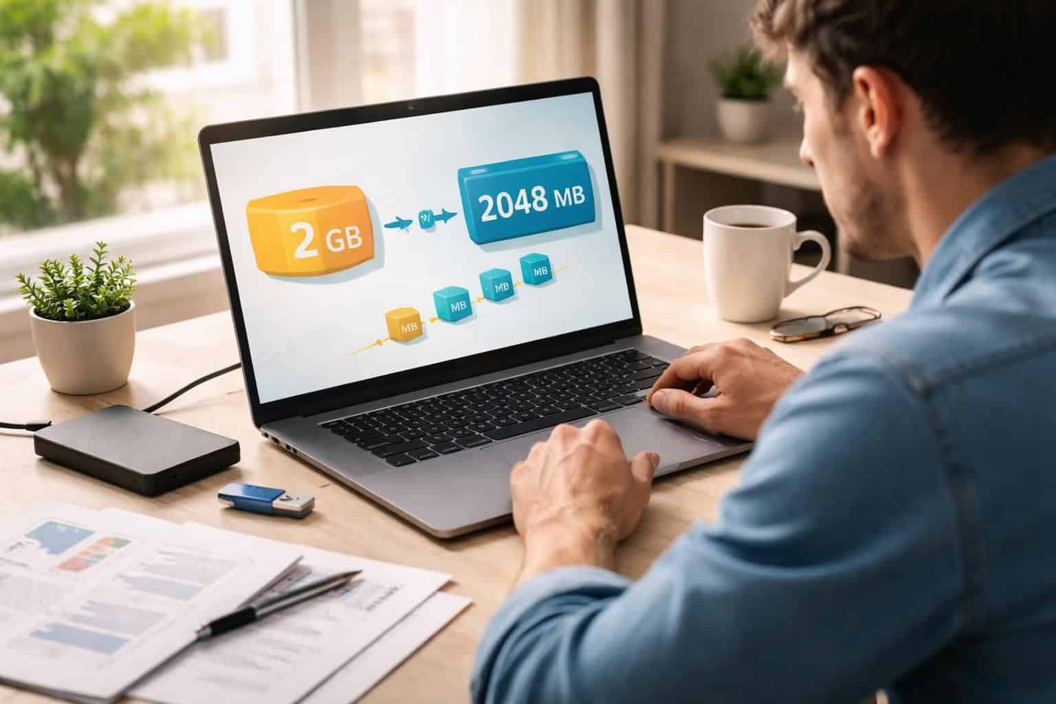 découvrez comment convertir facilement 2 go en mo avec notre guide pratique dédié aux utilisateurs de l'informatique, pour mieux comprendre les unités de stockage.