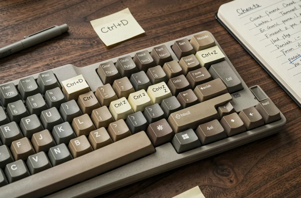 Raccourcis clavier PowerPoint sur clavier mécanique avec aide-mémoire