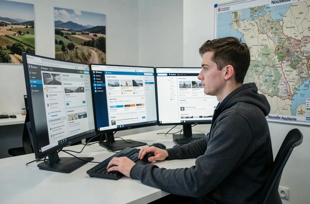 Développeur web de Target Web gérant plusieurs sites WordPress dans différentes villes de Nouvelle-Aquitaine